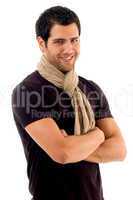 handsome male with folded hands