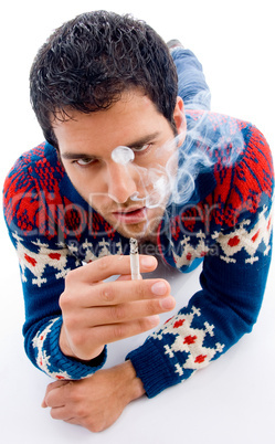 man posing with cigarette