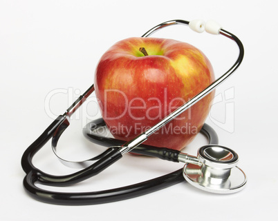 apple and stethoscope