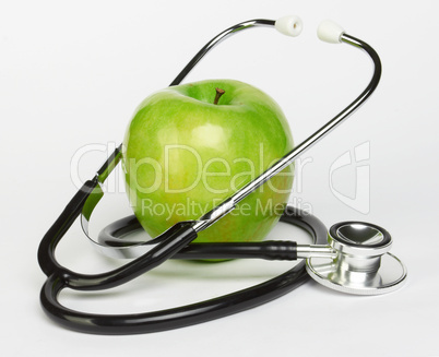 apple and stethoscope