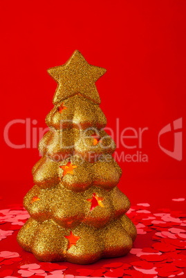 Golden evergreen tree