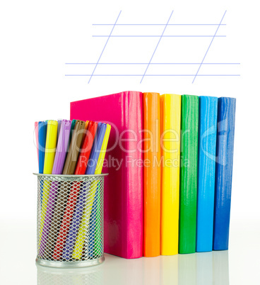 Row of colorful books - Back to school concept