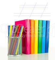Row of colorful books - Back to school concept