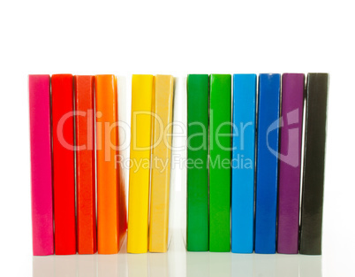 Row of colorful books