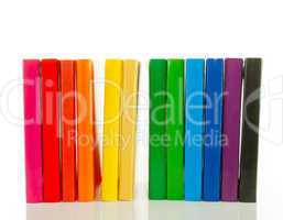 Row of colorful books