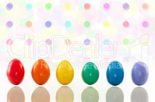 Easter eggs with bokeh background