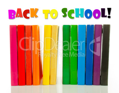 Row of colorful books - Back to school concept