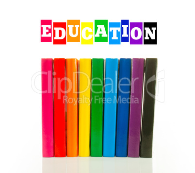 Multi color books - education concept