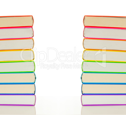 Stacks of colorful books - library concept