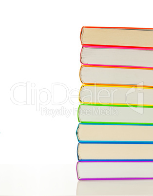 Stacks of colorful books - library concept