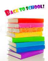 Stack of colorful books - back to school concept