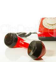 Red old fashioned telephone