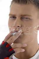 close up of smoking guy