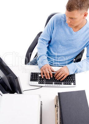 young professional working on computer