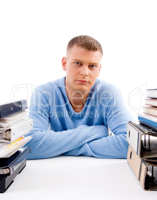 portrait of young professional sitting in an office