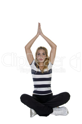 young woman in yoga pose