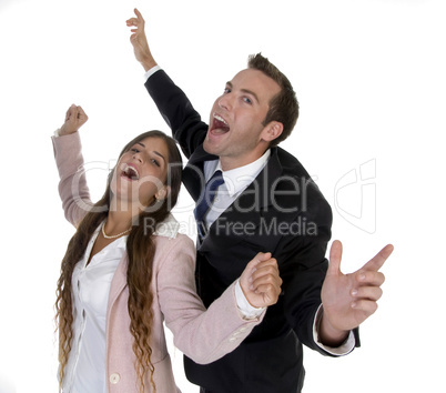 excited business couple