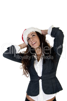 lady having hands back on head