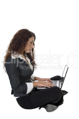woman having laptop