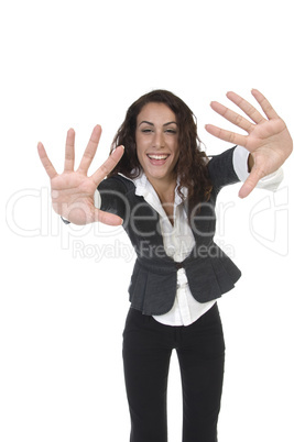 lady showing palms