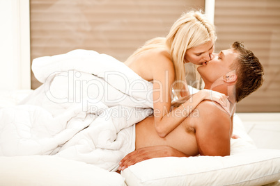 Young couple making love