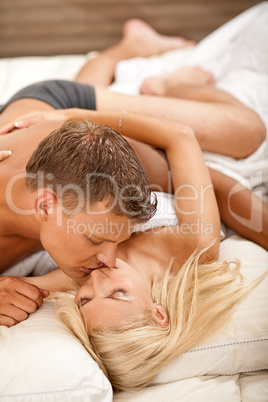 Intimate couple during sexual intercourse