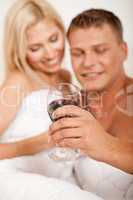 Young couple toasting champagne
