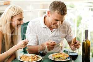 Man and woman dining