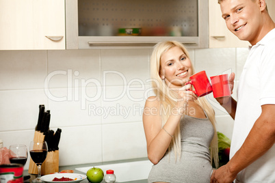 Couple enjoying coffee