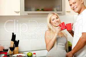 Couple enjoying coffee