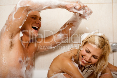 Couple sharing a bath