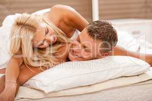 Couple having fun in bed