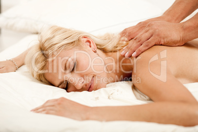 Beautiful woman getting a massage