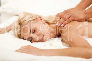 Beautiful woman getting a massage