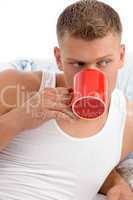 male enjoying coffee