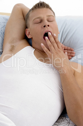 yawning young man