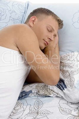 close view of sleeping young man