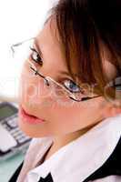 closeup of young businesswoman
