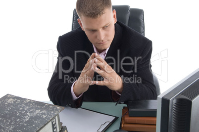 thinking businessman in office