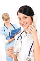 Medical team doctor young nurse female smiling