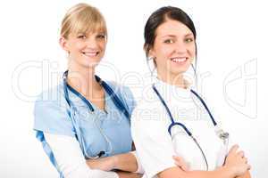 Medical team doctor young nurse female smiling