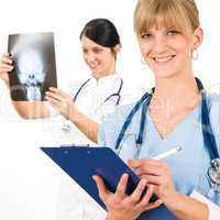 Medical team doctor young nurse female smiling