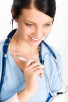 Woman doctor young medical nurse smiling