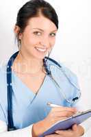 Woman doctor young medical nurse smiling