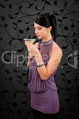 Woman party dress drink cocktail glass