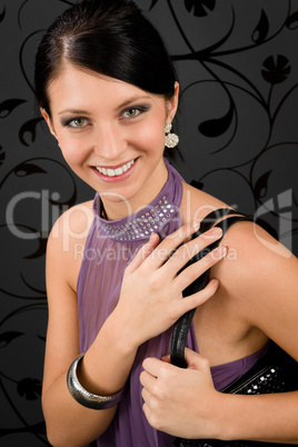 Woman party dress young smiling portrait