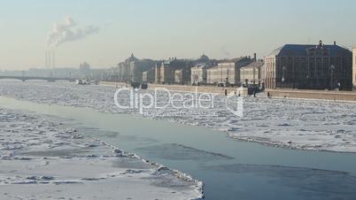 St Petersburg, Neva river in winter