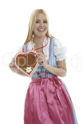 Woman with an empty German Gingerbread heart