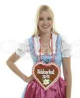 Woman with German Lebkuchen heart