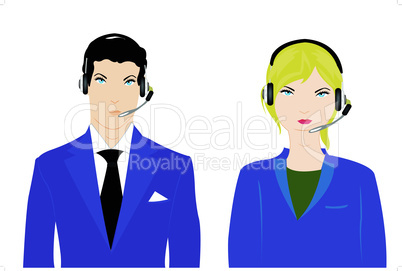 Man and woman operators